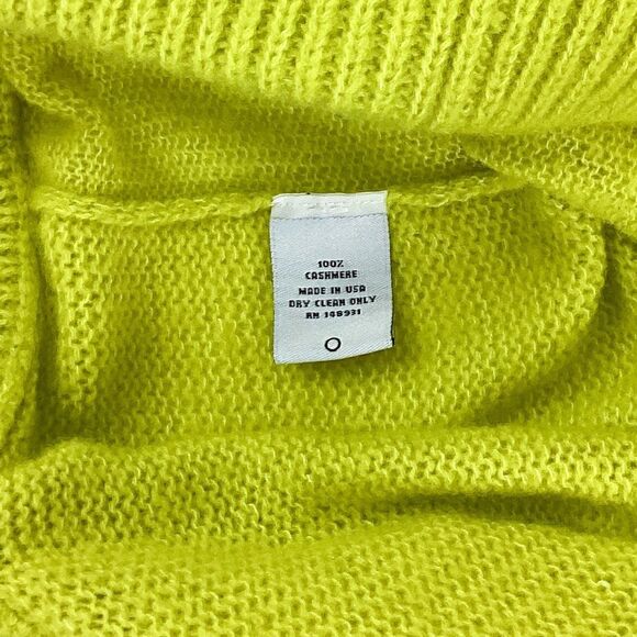 THE ELDER STATESMAN Size S 100% Cashmere Knit Pants Chartreuse Green Yellow Pant - Picture 7 of 7